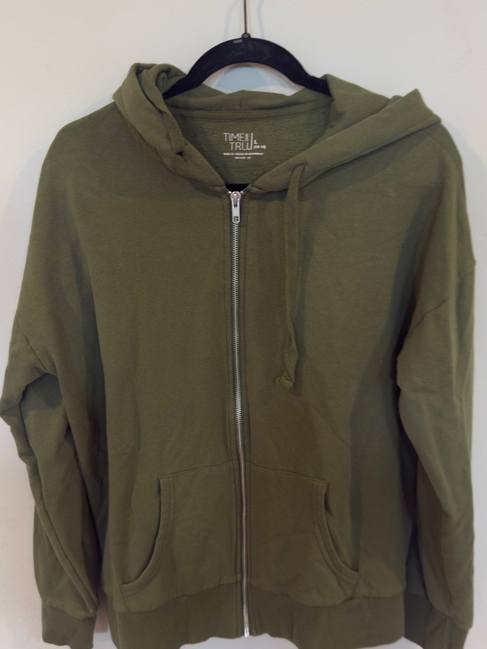 Olive Green Zipper Hoodie Jacket